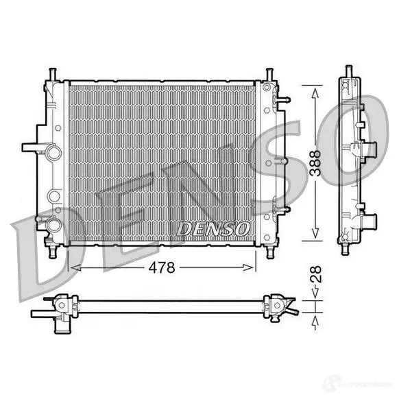 Радиатор охлаждения двигателя DENSO 807240 8717613472064 SZUH0U 4 DRM09032
