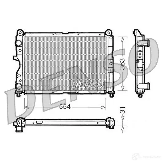 Радиатор охлаждения двигателя DENSO 3 W59R32 807305 DRM09132 8717613472712
