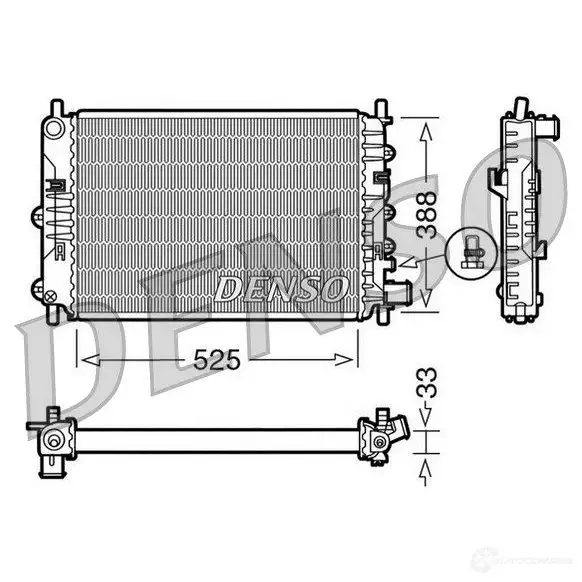 Радиатор охлаждения двигателя DENSO 8717613473337 807339 RB6H4X L DRM10025