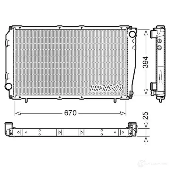 Радиатор охлаждения двигателя DENSO 807811 8717613492338 PY ZR1J6 DRM36016
