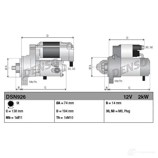 Стартер DENSO 8717613020685 MF 18TM 808265 DSN926 изображение 2
