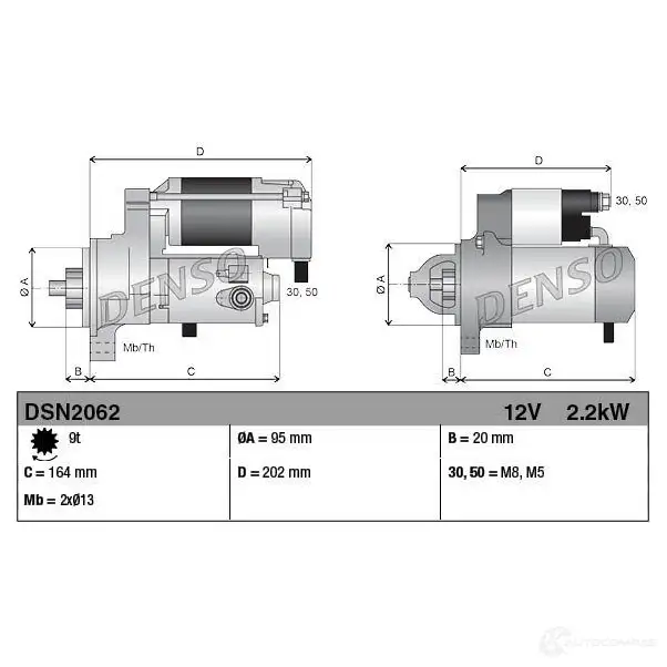 Стартер DENSO dsn2062 V0K 556 1424325711 8717613114315 изображение 2