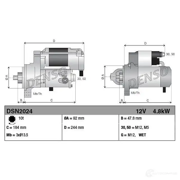 Стартер DENSO DSN2024 1424325683 8717613114100 AGGEQ L изображение 2