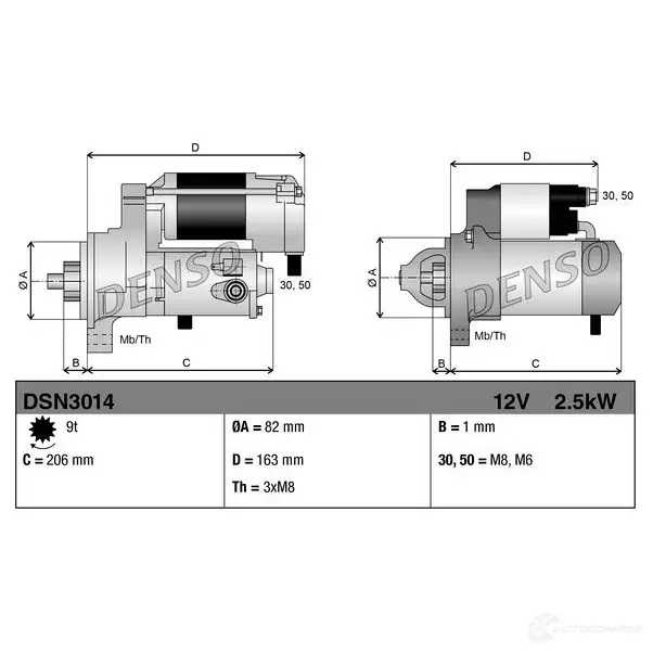 Стартер DENSO 1437368285 DSN3014 9QQ 3GAF - Изображение 1