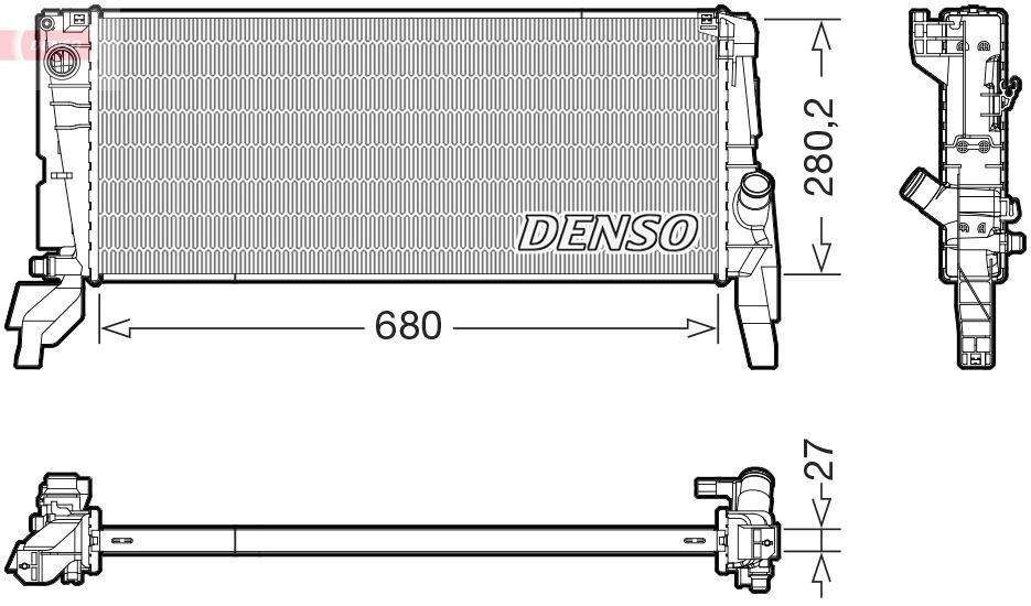 Радиатор охлаждения двигателя DENSO LY K7Z5A DRM05074 1440122748 изображение 0