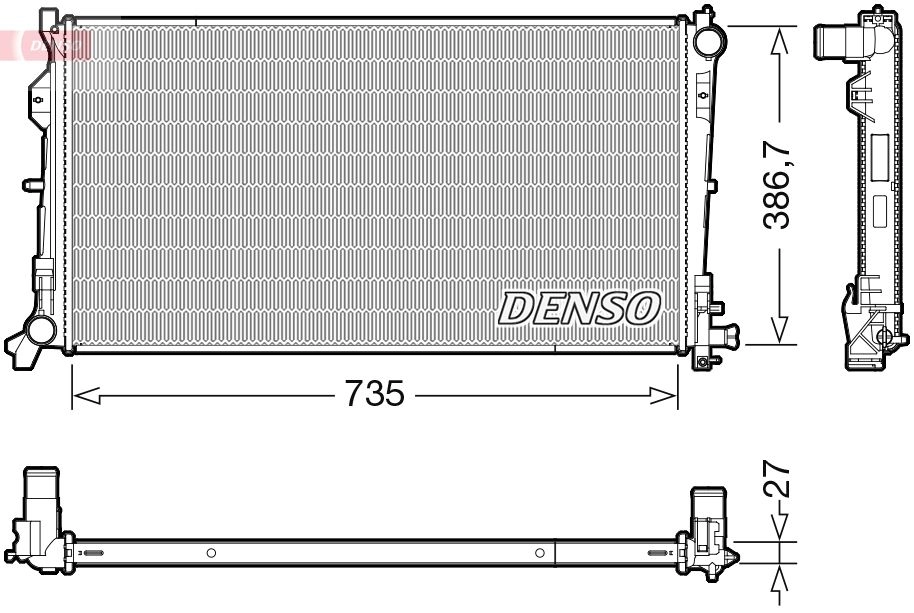 Радиатор охлаждения двигателя DENSO 1440122752 DRM06040 9IKH 0B изображение 0