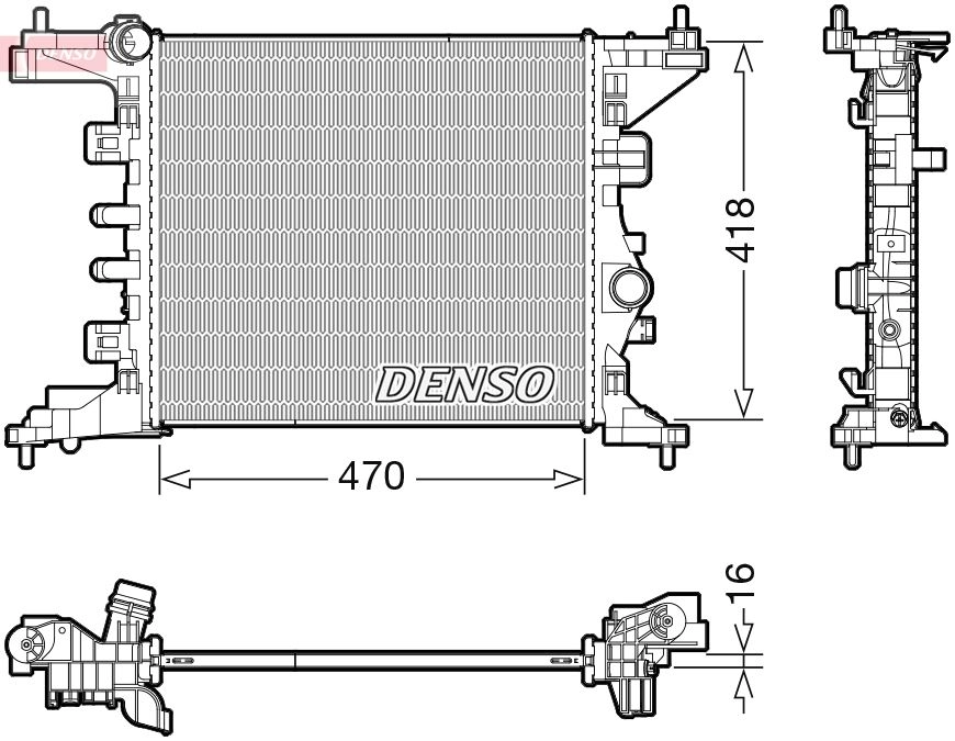 Радиатор охлаждения двигателя DENSO DRM20121 RKQJ 70X 1440122762