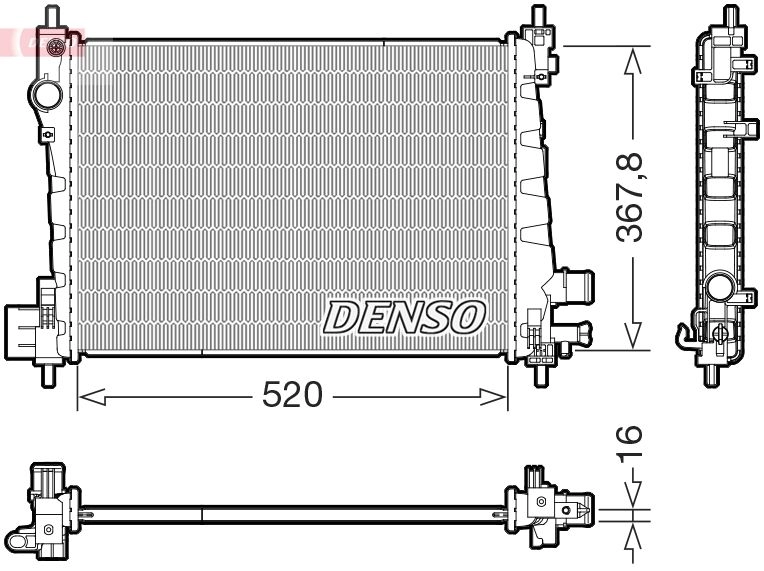 Радиатор охлаждения двигателя DENSO DRM20127 1440122768 4I 00O изображение 0
