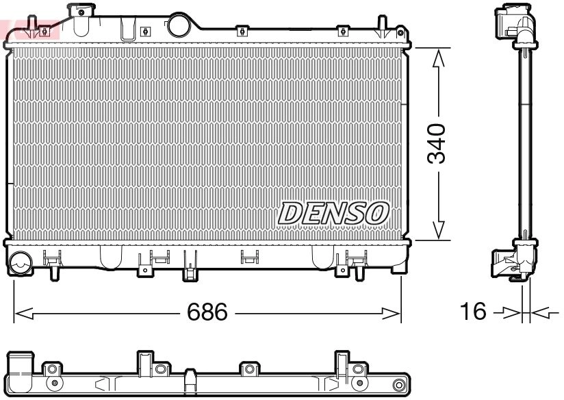 Радиатор охлаждения двигателя DENSO DRM36025 1440122777 XVEDTQ J изображение 0
