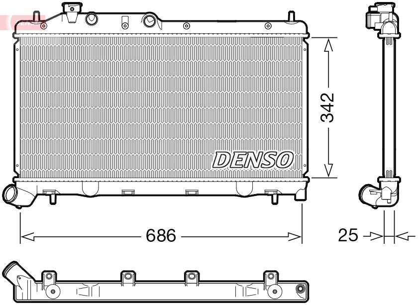Радиатор охлаждения двигателя DENSO DRM36026 R2GH FG 1440122778