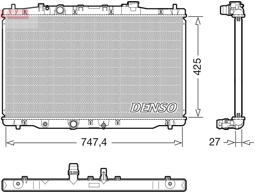 Радиатор охлаждения двигателя DENSO DRM40054 1440122782 A5 UREO8