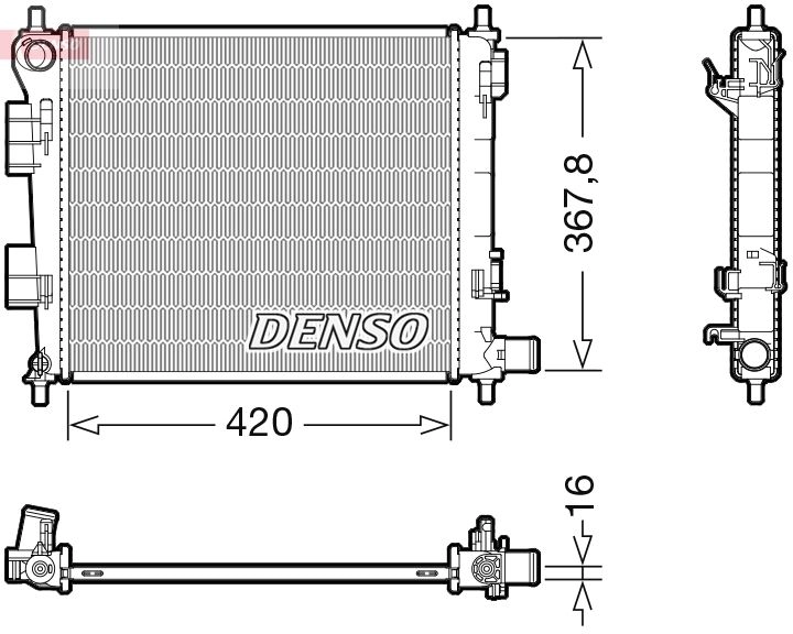 Радиатор охлаждения двигателя DENSO 52T7Y 0 DRM41025 1440122786 изображение 0