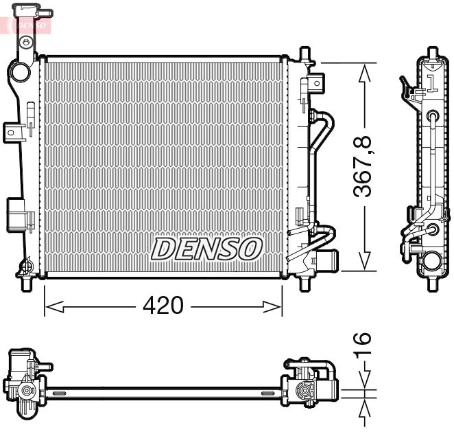 Радиатор охлаждения двигателя DENSO 1440122798 DRM43007 71B73 E изображение 0