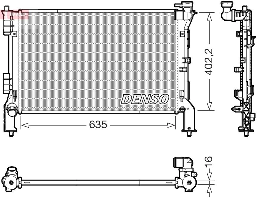 Радиатор охлаждения двигателя DENSO DYCTL W DRM43012 1440122803 изображение 0