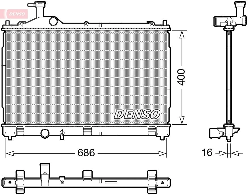Радиатор охлаждения двигателя DENSO Q3JP7 KC DRM45056 1440122818 изображение 0