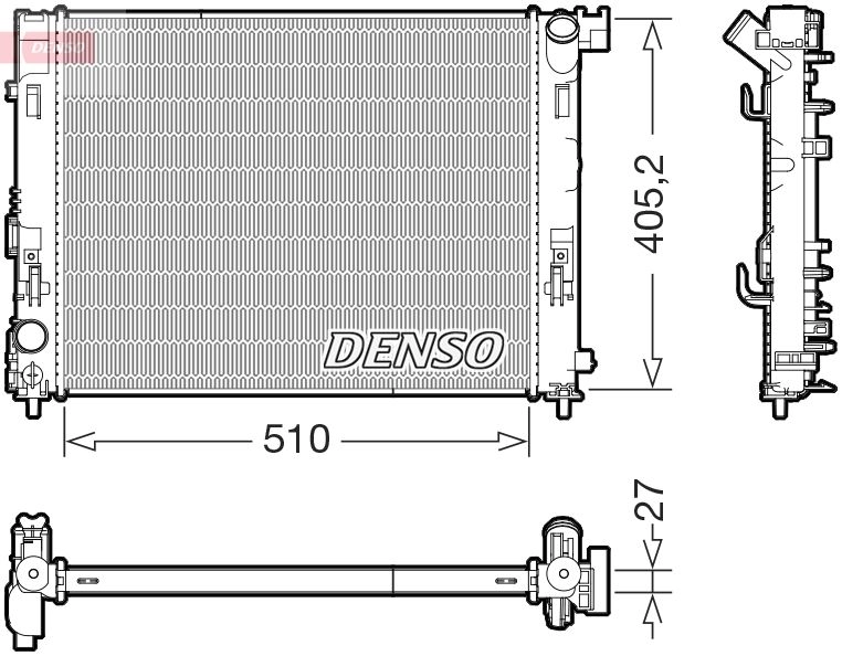 Радиатор охлаждения двигателя DENSO DRM46076 L 9WW2L 1440122828 изображение 0