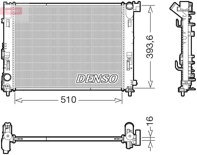 Радиатор охлаждения двигателя DENSO 1440122832 G3R 9B0G DRM46103 изображение 0