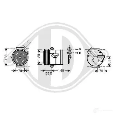 Компрессор кондиционера DIEDERICHS dck1427 LQE8 D 2095075 изображение 0