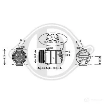 Компрессор кондиционера DIEDERICHS 2080904 N 1TBIXU 7180501 изображение 0