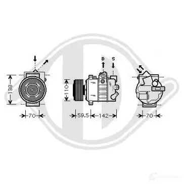 Компрессор кондиционера DIEDERICHS 2094682 dck1034 R1QG 8G