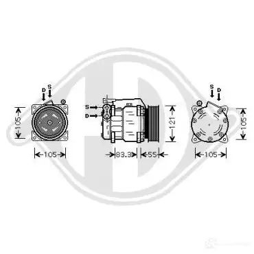 Компрессор кондиционера DIEDERICHS OB 17N1 2094655 dck1007 изображение 0