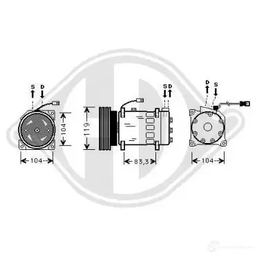 Компрессор кондиционера DIEDERICHS CKOQM 6 2094817 dck1169 изображение 0