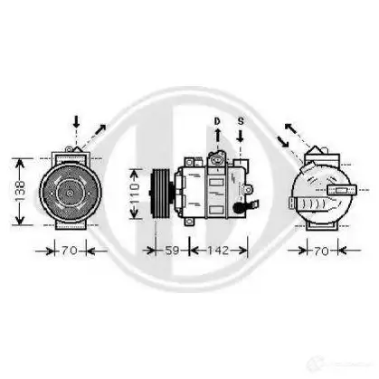 Компрессор кондиционера DIEDERICHS HTA 1Y4 2080898 7103100 изображение 0