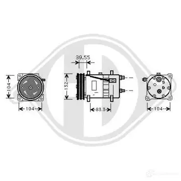 Компрессор кондиционера DIEDERICHS dck1570 2095218 A B0YU изображение 0