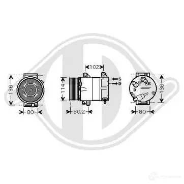 Компрессор кондиционера DIEDERICHS dck1487 2095135 HG 8ZU изображение 0