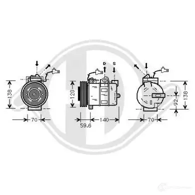 Компрессор кондиционера DIEDERICHS QLXG YRW 2095163 dck1515