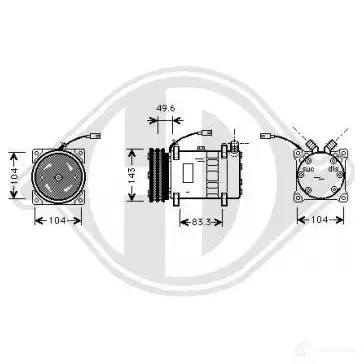 Компрессор кондиционера DIEDERICHS dck1227 QJ RDI5B 2094875 изображение 0