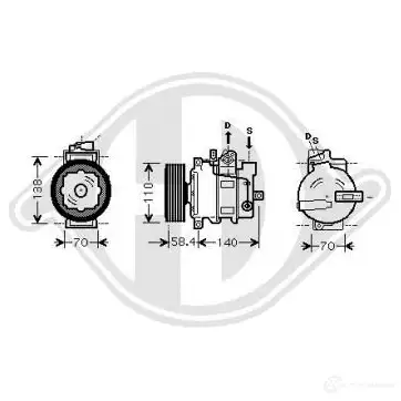 Компрессор кондиционера DIEDERICHS 2094704 dck1056 IEK P7 изображение 0