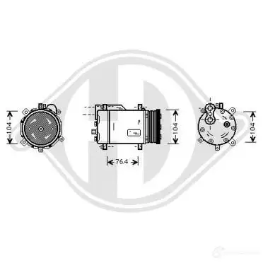 Компрессор кондиционера DIEDERICHS dck1574 DKW GZT 2095222 изображение 0