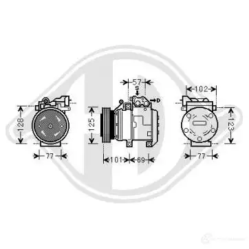 Компрессор кондиционера DIEDERICHS 2095328 MO VQ5M7 dck1680 изображение 0