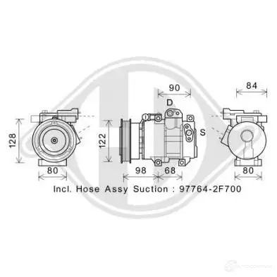 Компрессор кондиционера DIEDERICHS 2095326 UKW7 1P dck1678 изображение 0