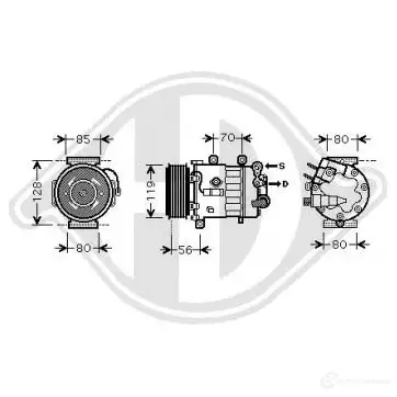Компрессор кондиционера DIEDERICHS dck1453 NYIV GU 2095101