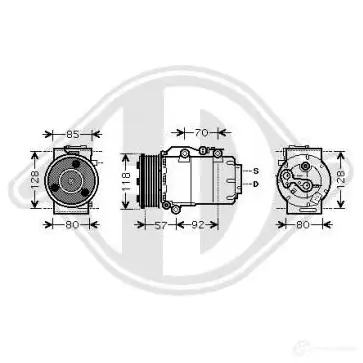 Компрессор кондиционера DIEDERICHS dck1263 2094911 27RI0 8 изображение 0