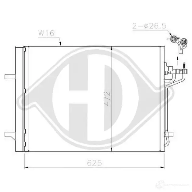 Радиатор кондиционера DIEDERICHS dcc1645 2093802 ZWQ R7 изображение 0