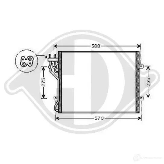 Радиатор кондиционера DIEDERICHS E8UAR W 2093347 dcc1190
