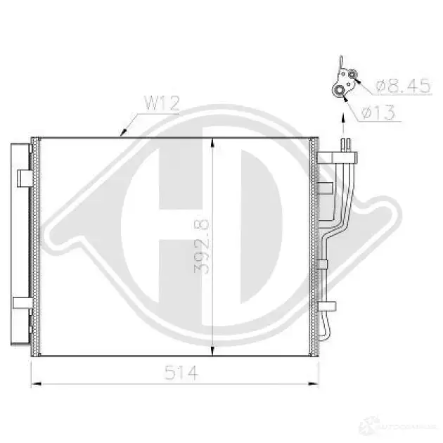 Радиатор кондиционера DIEDERICHS XE8P B 2094057 dcc1902 изображение 0