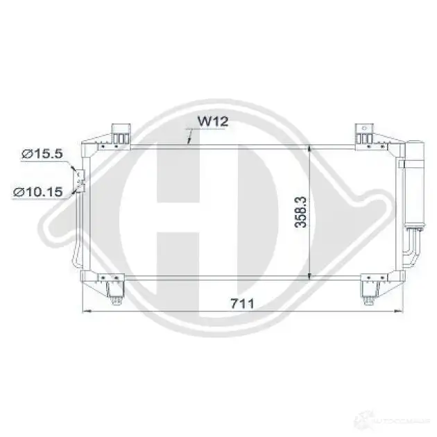 Радиатор кондиционера DIEDERICHS 1424884065 6 Y594C dcc1988 изображение 0