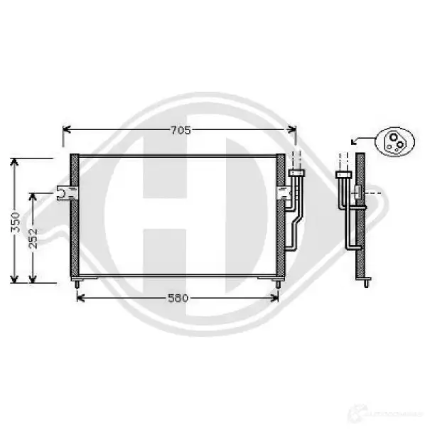 Радиатор кондиционера DIEDERICHS 8L 7HW dcc1270 2093427