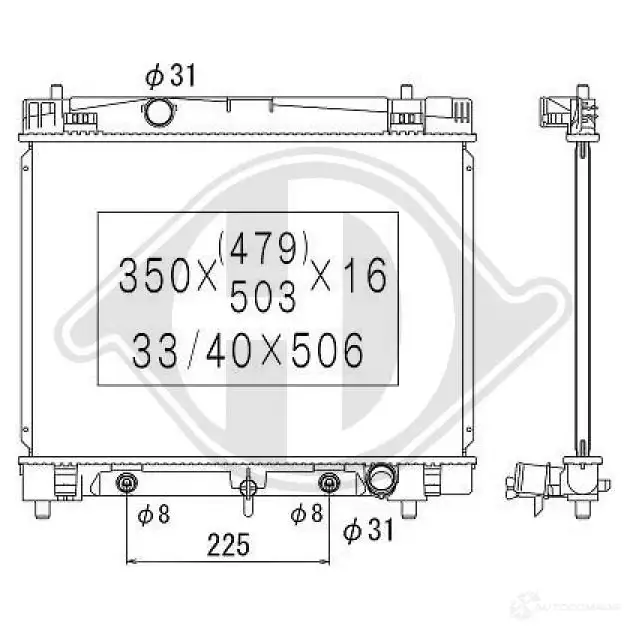 Радиатор кондиционера DIEDERICHS 2093475 Y3A1C 2 dcc1318