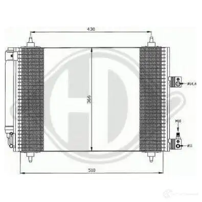 Радиатор кондиционера DIEDERICHS 2084998 C0M JN7 8406100