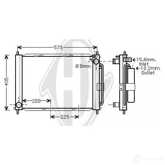 Радиатор кондиционера в сборе DIEDERICHS 2LZGWD A 2098480 dcm3845