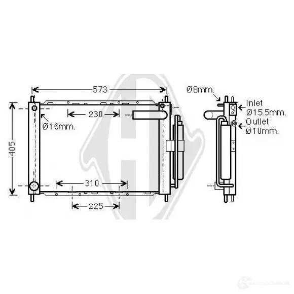 Радиатор кондиционера в сборе DIEDERICHS dcm3832 YE6 V3 2098463