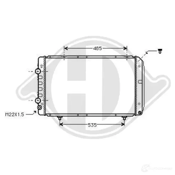 Радиатор охлаждения двигателя DIEDERICHS 77VAO K dcm2751 2097382 изображение 0