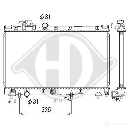 Радиатор охлаждения двигателя DIEDERICHS JF8DN E dcm3266 2097897 изображение 0