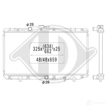 Радиатор охлаждения двигателя DIEDERICHS 2097790 QAE WK dcm3159