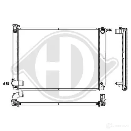 Радиатор охлаждения двигателя DIEDERICHS 2097938 dcm3307 S BWNQ9P изображение 0